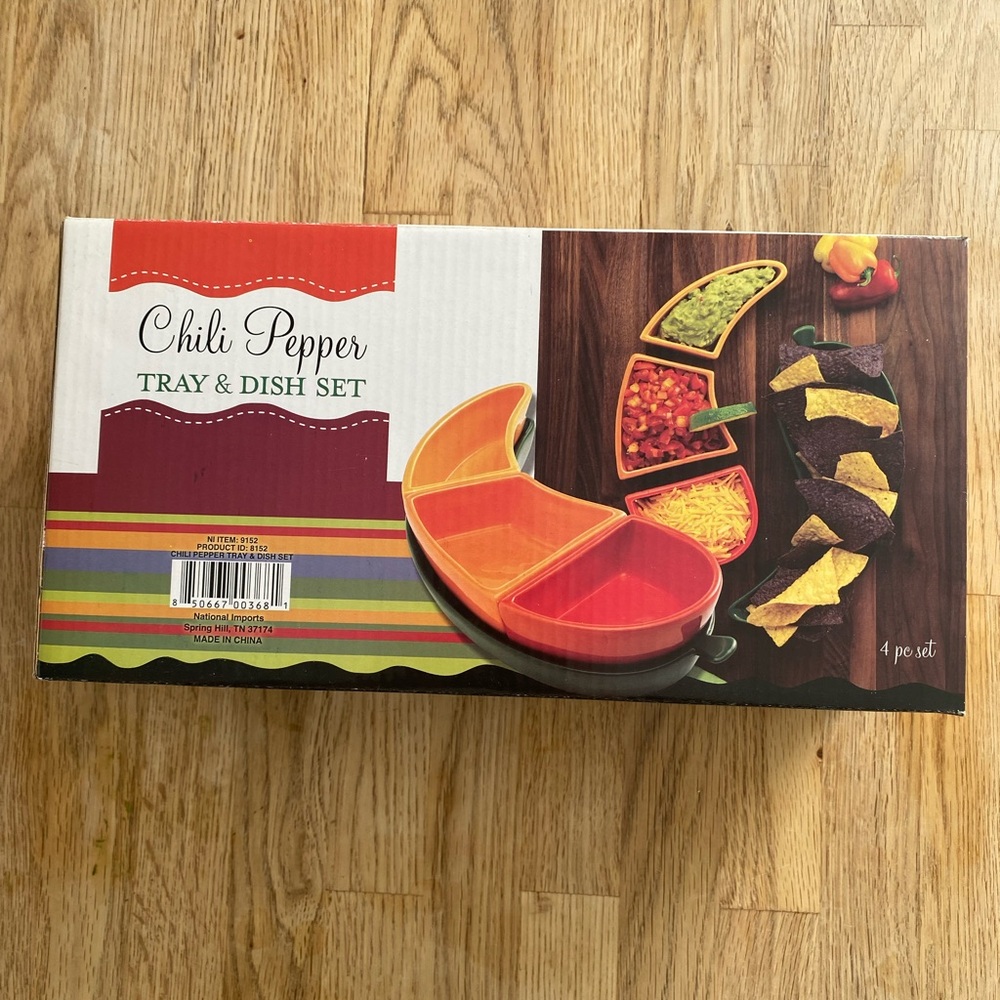 Chili Pepper Tray & Dish Set